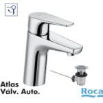 ROCA Monomando Atlas A5A3290C00 con válvula automática para Lavabo
