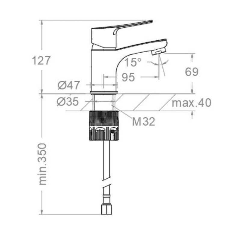 Medida RAMON SOLER Monomando Arkadia Tool Free S2 para Lavabo