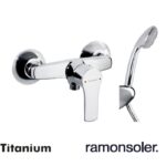 RAMON SOLER Monomando con equipo Titanium 1808VM2 para Ducha