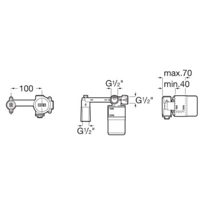 Medida ROCA Cuerpo empotrable Ona A5E3501C00 A5E3501NB0 A5E3501RG0 para Lavabo