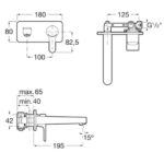 Medida ROCA Monomando empotrable L20 A5A3L09C00 para Lavabo