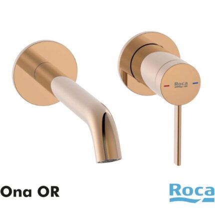 ROCA Monomando Empotrable Ona A5A359ERG0 Oro Rosado para Lavabo