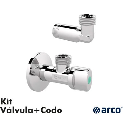 ARCO Kit de Válvula escuadra gran caudal PN16 + Codo monoblock con plafón para Termo