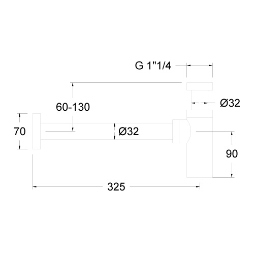 Medida RAMON SOLER Sifón cilíndrico para Lavabo