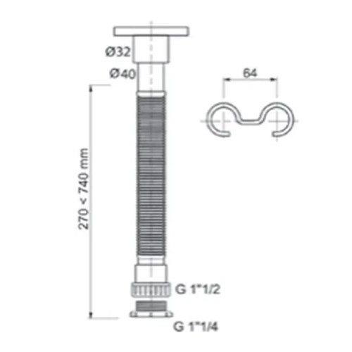 Medida CABEL Sifón extensible