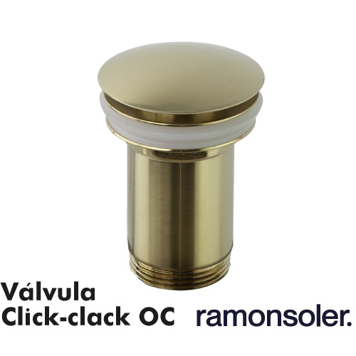 RAMON SOLER Válvula de desagüe universal Click-clack Oro Cepillado 1219LOC