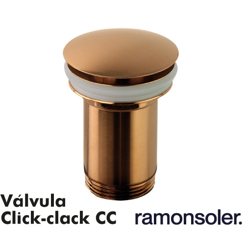 RAMON SOLER Válvula de desagüe universal Click-clack Cobre Cepillado