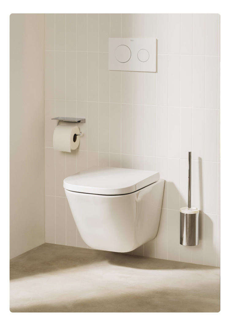 Galería Placas de accionamiento Roca PL10 en baños de diseño y modernos