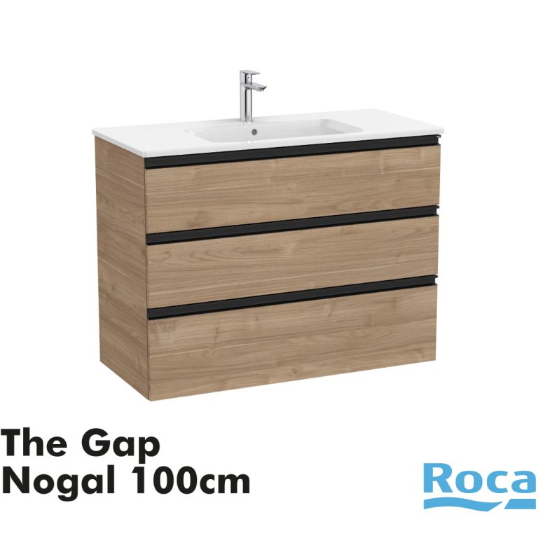 ROCA Mueble de tres cajones y lavabo The Gap A851853517 Nogal 100cm