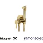 RAMON SOLER Grifo Higiénico Monomando Empotrable MAGNET 336801WCOC Oro Cepillado