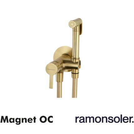 RAMON SOLER Grifo Higiénico Monomando Empotrable MAGNET 336801WCOC Oro Cepillado