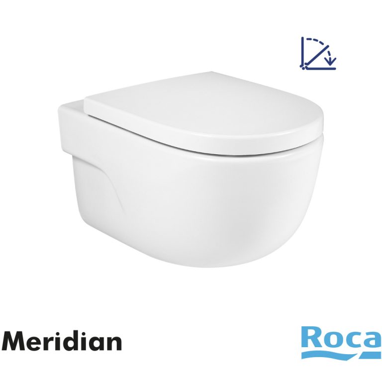 ROCA Inodoro Suspendido Meridian Rimless® A34624L000 con tapa Tapa amortiguada