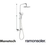RAMON SOLER Columna de ducha telescópica Monomando Gran Ducha Monotech 974401RP240 1