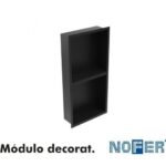 NOFER Módulo Decorativo para Encastrar Rectangular Negro Mate
